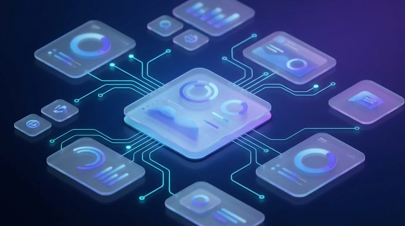Arquitectura en capas: aplicaciones, APIs, nube, datos e inteligencia artificial